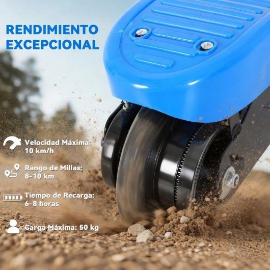Monopattino elettrico Welltin 120W Autonomia 10km Pieghevole Blu