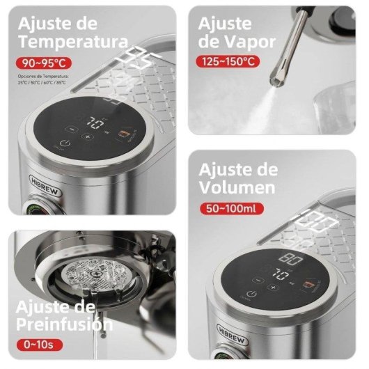 Macchina da caffè espresso semi-automatica HiBREW H13 doppia caldaia 1,3L 20 bar acciaio inox