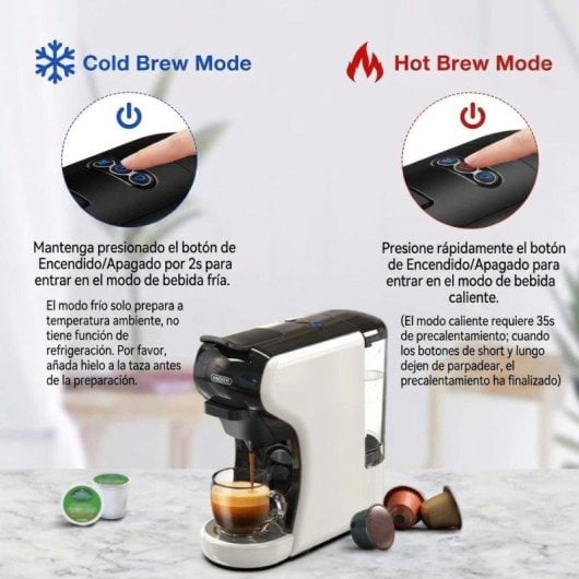 Máquina de café de cápsulas HiBREW H1A 0,6L 19 Bares extração fria e quente