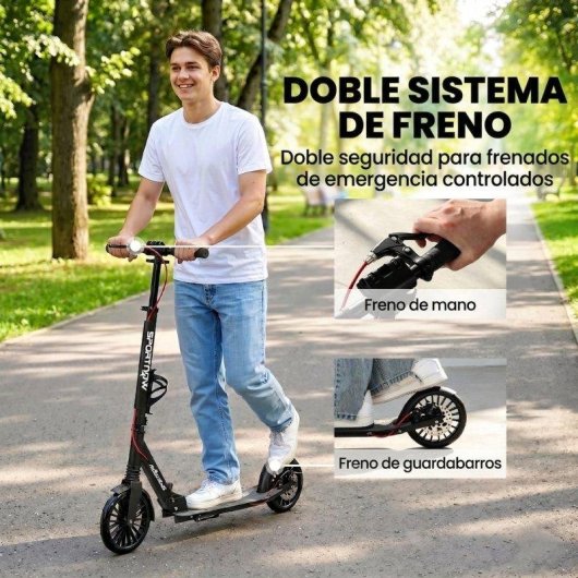 Patinete eléctrico Welltin plegable 5,1 kg 100 kg triple amortiguación doble freno