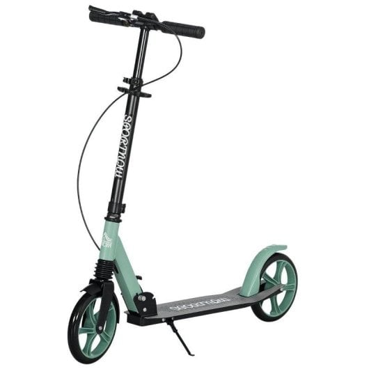 Patinete plegable Welltin doble frenado suspensión ruedas 20 cm verde