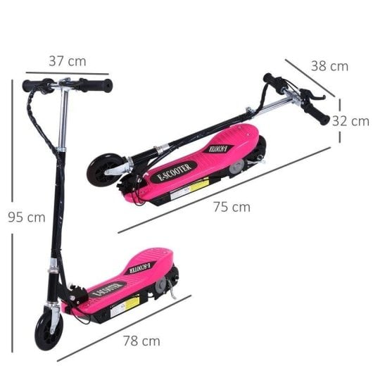 Patinete eléctrico Welltin 120W Autonomía 10km Plegable Caballete Rosa