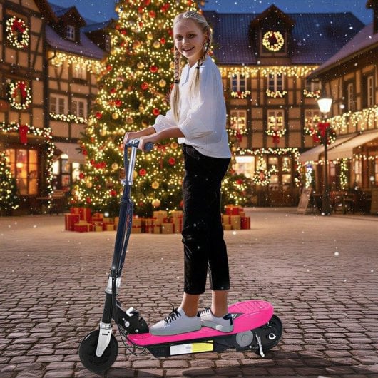 Patinete eléctrico Welltin 120W Autonomía 10km Plegable Caballete Rosa