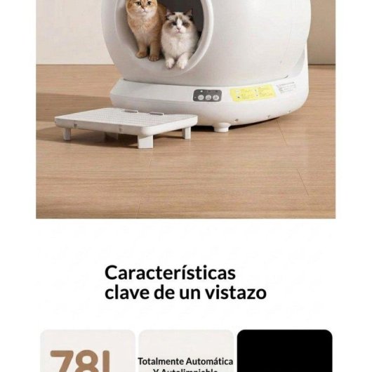 Caixa de Areia Automática Welltin Huiyamsp 78L Wifi App Inteligente