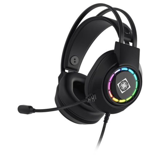 Auriculares Deltaco Gaming GAM-168 con cable USB, iluminación multicolor y micrófono para juego negro