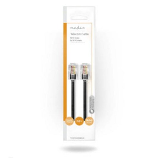 Câble Téléphonique Nedis RJ-10 Male 2m Noir