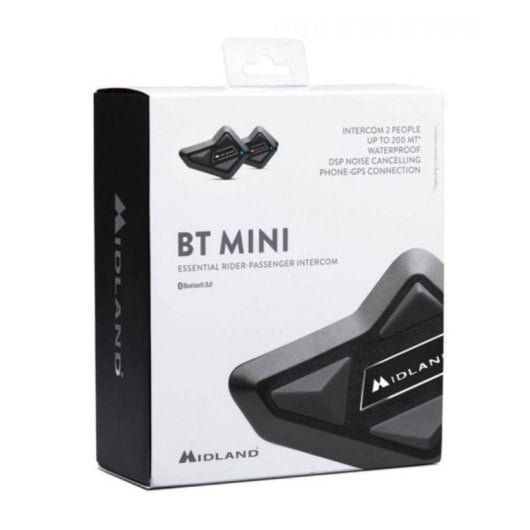 Auriculares Midland C1410.01 sans fil Bluetooth pour moto avec micro et IPX6 noir