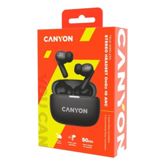 Auriculares CANYON CNS-TWS10B Bluetooth 5.3 Intra-auriculaires avec ANC Noir