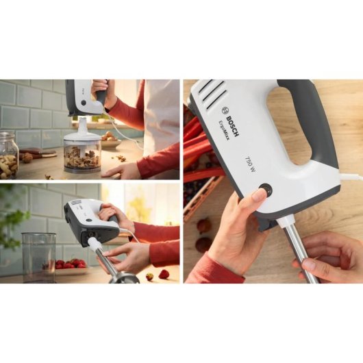 Frullatore a mano Bosch MFQ37490 750W 5 Velocità Turbo con Ciotola 3L