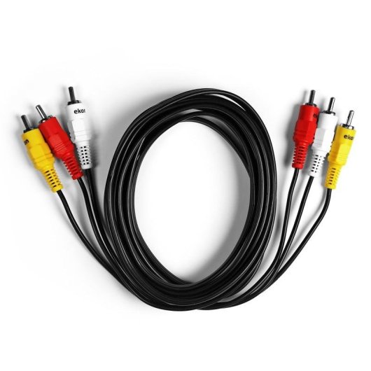 Cabo vídeo composto Ekon RCA 3 m macho-macho preto