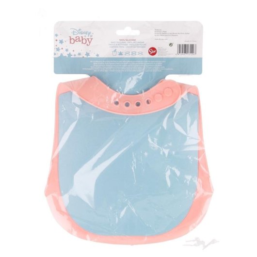 Babero de Silicona STOR Rosa con Bolsillo Atrapamigas