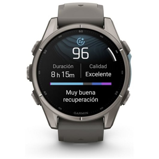 Garmin fēnix 9 GPS Bluetooth Wi-Fi 43mm Titanio con correa de silicona en gris