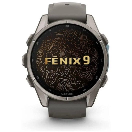 Garmin fēnix 9 GPS Bluetooth Wi-Fi 43mm Titanio con correa de silicona en gris