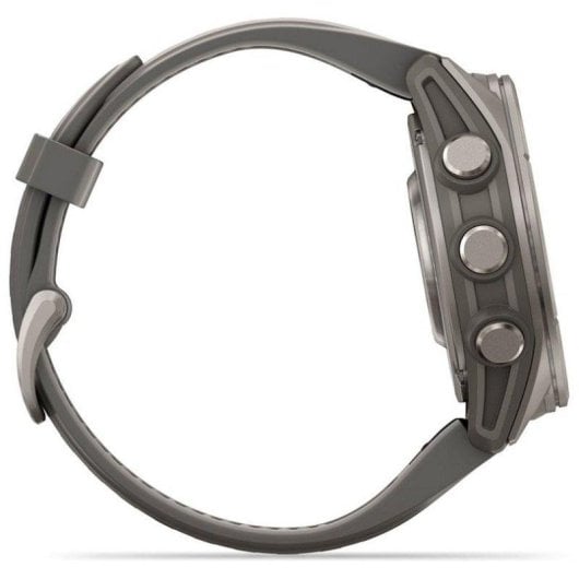 Garmin fēnix 9 GPS Bluetooth Wi-Fi 43mm Titanio con correa de silicona en gris