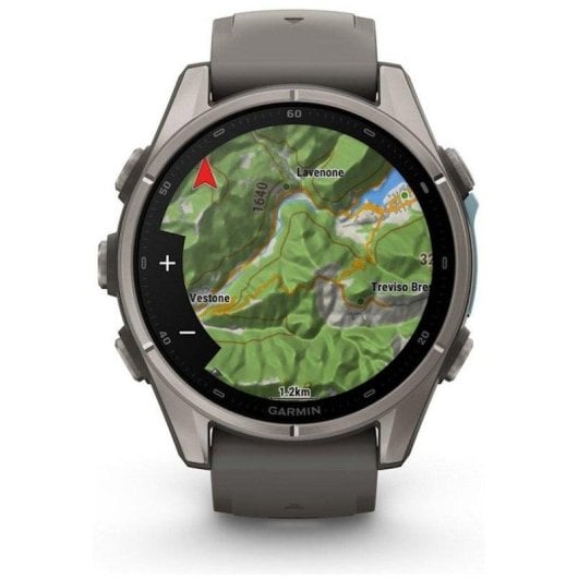 Garmin fēnix 9 GPS Bluetooth Wi-Fi 43mm Titanio con correa de silicona en gris