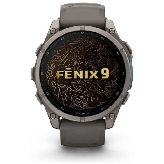 Garmin fēnix 9 GPS Bluetooth Wi-Fi 47mm Titanio con correa de silicona en gris