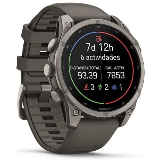 Garmin fēnix 9 GPS Bluetooth Wi-Fi 47mm Titanio con correa de silicona en gris