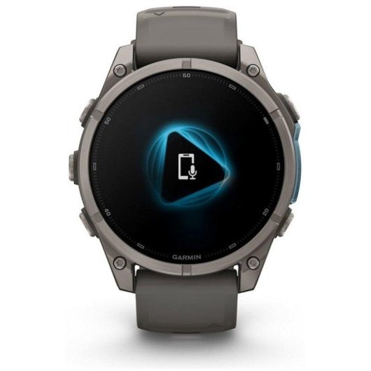 Garmin fēnix 9 GPS Bluetooth Wi-Fi 47mm Titanio con correa de silicona en gris