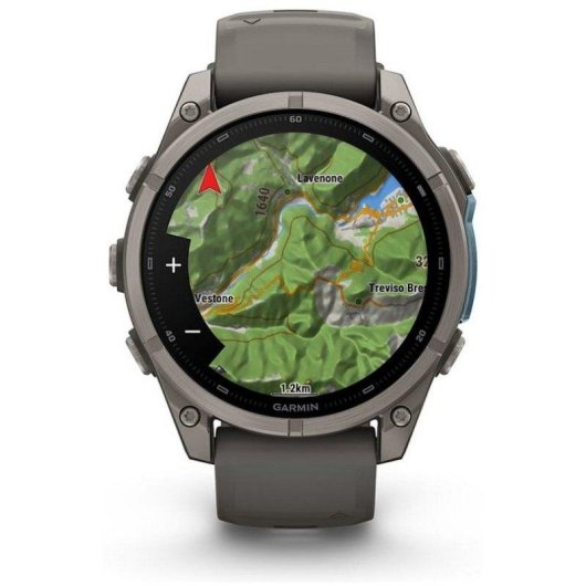 Garmin fēnix 9 GPS Bluetooth Wi-Fi 47mm Titanio con correa de silicona en gris