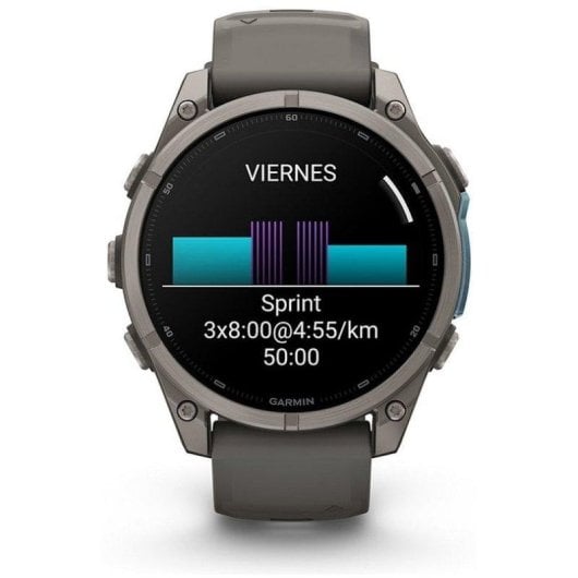 Garmin fēnix 9 GPS Bluetooth Wi-Fi 47mm Titanio con correa de silicona en gris