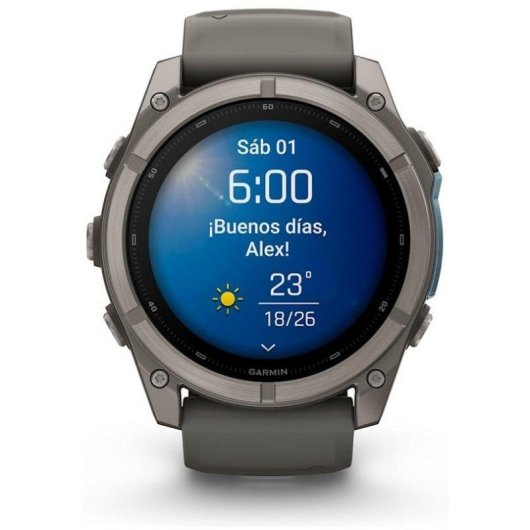 Garmin fēnix 9 GPS Bluetooth Wi-Fi 51mm Titanio con correa de silicona en gris