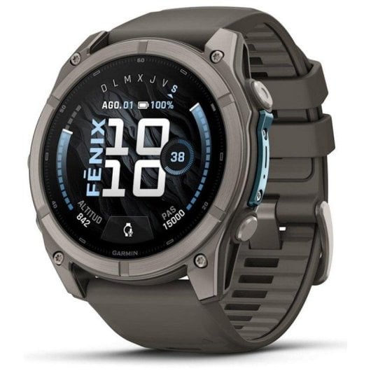 Garmin fēnix 9 GPS Bluetooth Wi-Fi 51mm Titanio con correa de silicona en gris