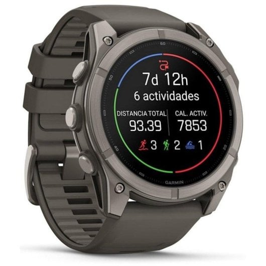 Garmin fēnix 9 GPS Bluetooth Wi-Fi 51mm Titanio con correa de silicona en gris