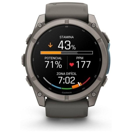 Garmin fēnix 9 GPS Bluetooth Wi-Fi 51mm Titanio con correa de silicona en gris