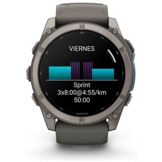 Garmin fēnix 9 GPS Bluetooth Wi-Fi 51mm Titanio con correa de silicona en gris