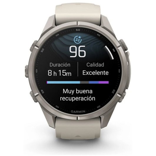 Garmin fēnix 9 Pro Bluetooth GPS 43mm Titanio con correa de silicona en blanco