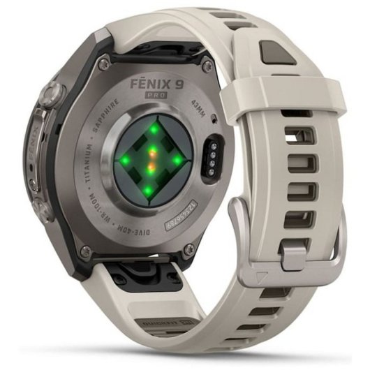 Garmin fēnix 9 Pro Bluetooth GPS 43mm Titanio con correa de silicona en blanco