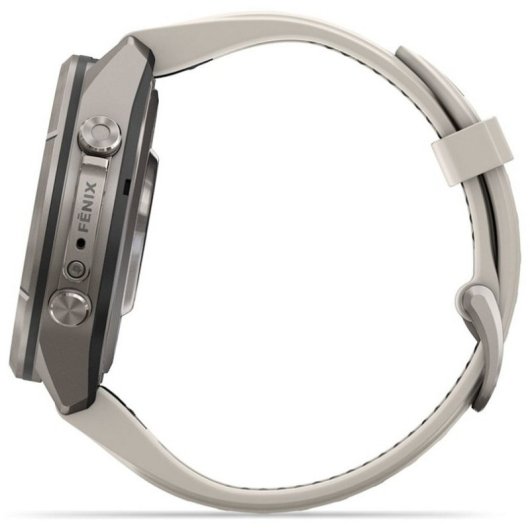 Garmin fēnix 9 Pro Bluetooth GPS 43mm Titanio con correa de silicona en blanco