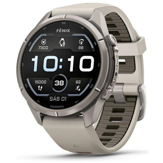 Garmin fēnix 9 Pro Bluetooth GPS 43mm Titanio con correa de silicona en blanco