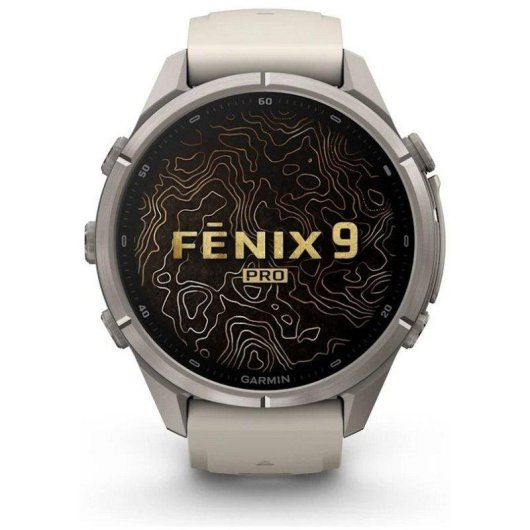 Garmin fēnix 9 Pro Bluetooth GPS 43mm Titanio con correa de silicona en blanco
