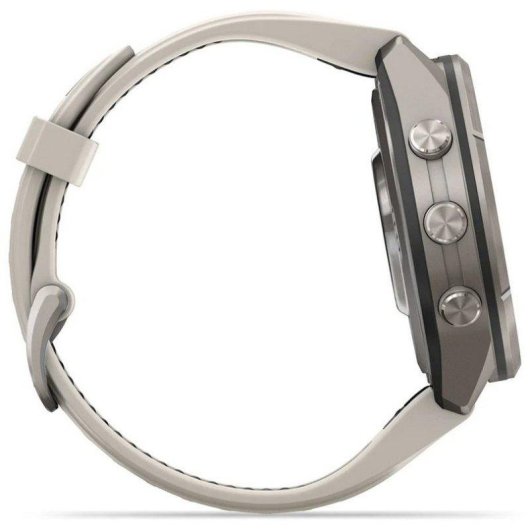 Garmin fēnix 9 Pro Bluetooth GPS 43mm Titanio con correa de silicona en blanco