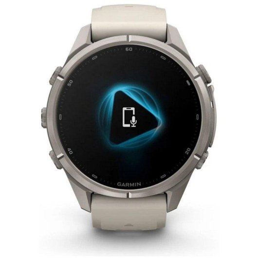 Garmin fēnix 9 Pro Bluetooth GPS 43mm Titanio con correa de silicona en blanco