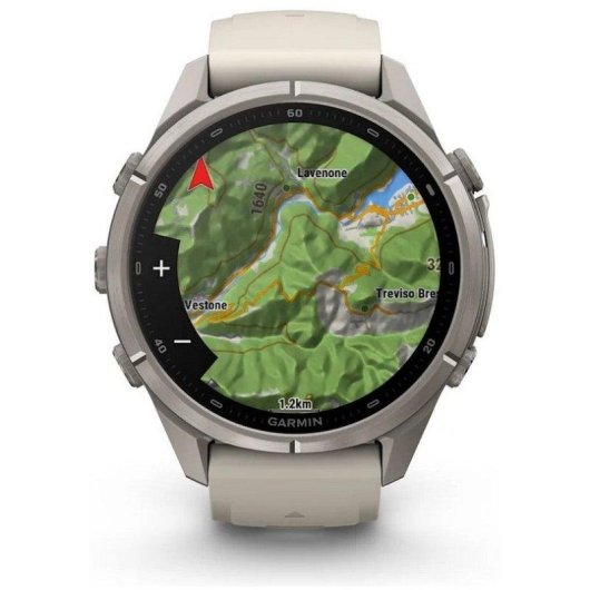 Garmin fēnix 9 Pro Bluetooth GPS 43mm Titanio con correa de silicona en blanco