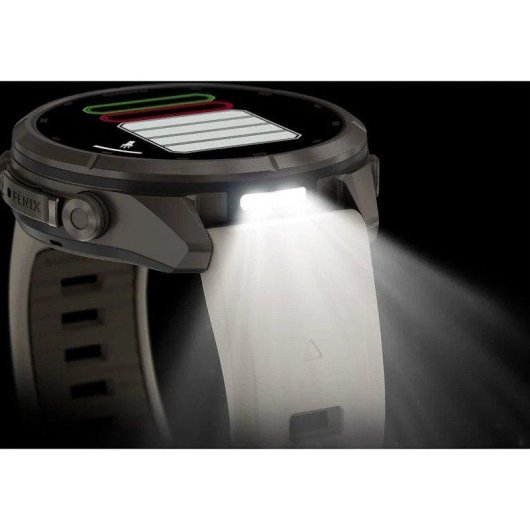 Garmin fēnix 9 Pro Bluetooth GPS 43mm Titanio con correa de silicona en blanco