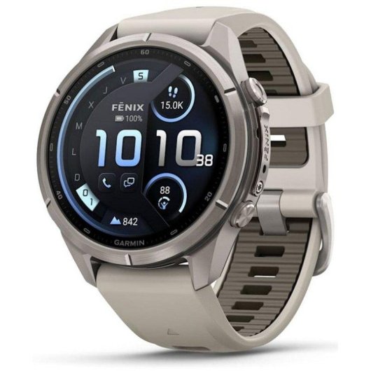 Garmin fēnix 9 Pro inReach LTE 43mm Titanio con correa de silicona en blanco