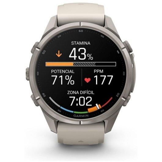 Garmin fēnix 9 Pro inReach LTE 43mm Titanio con correa de silicona en blanco