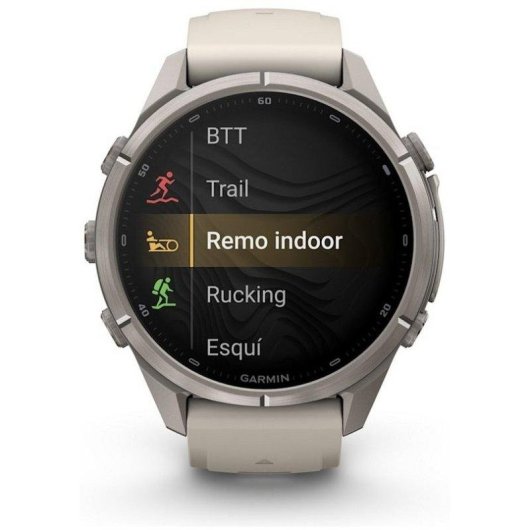Garmin fēnix 9 Pro inReach LTE 43mm Titanio con correa de silicona en blanco
