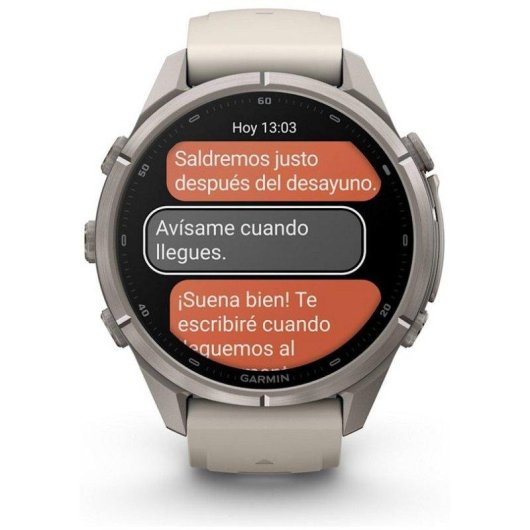 Garmin fēnix 9 Pro inReach LTE 43mm Titanio con correa de silicona en blanco