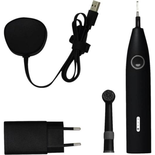 Cepillo de dientes vibratorio Happybrush ECO R2 Allblack 3 Modos 4 Cabezales Temporizador