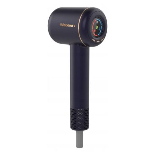 Ionen Föhn WEBBER 05HD-1698 1600W 3 Temperaturstufen 3 Geschwindigkeiten Diffusor Konzentrator Blau Gold