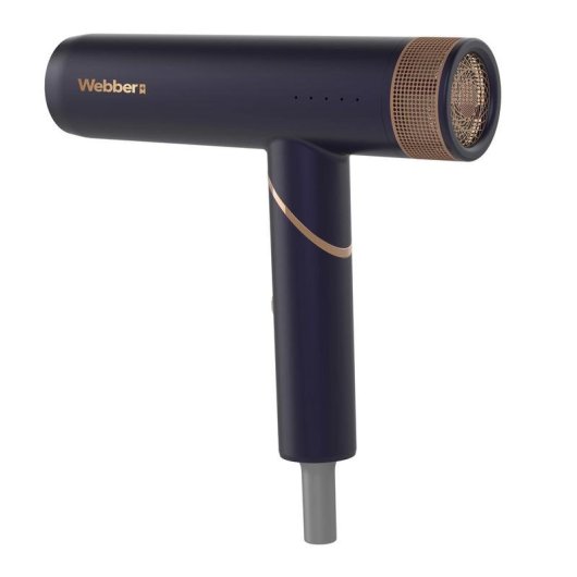 Secador de Pelo Iónico WEBBER 05HD-1998F 2000W 2 Temperaturas 3 Velocidades con Difusor Plegable Navy Oro