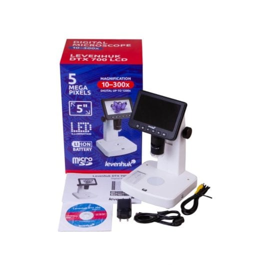 Microscopio digitale LEVENHUK DTX 700 LCD 1200x 5 MP schermo 5 pollici