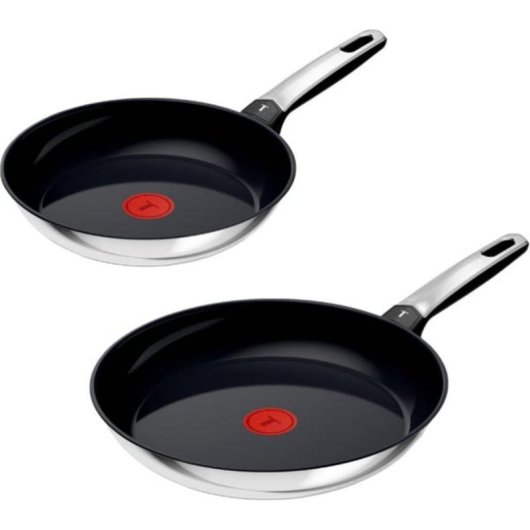 Emotion+ Pfannen Set aus Edelstahl 18/10 Keramik Antihaft Induktion 24/28 cm