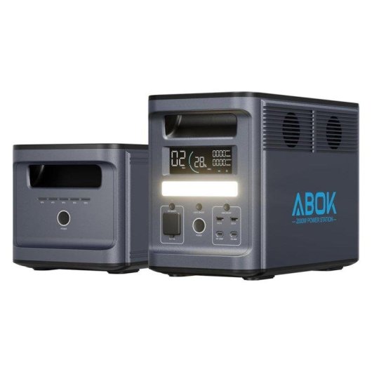 Estación de energía ABOK Ark2000 3072Wh 8 puertos LiFePO4 Pantalla LCD Carga solar UPS