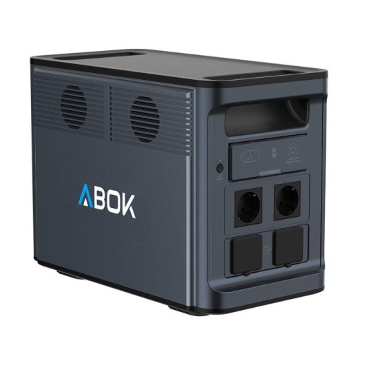 Estación de energía ABOK Ark2000 3072Wh 8 puertos LiFePO4 Pantalla LCD Carga solar UPS