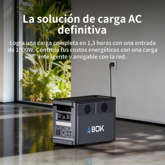 Estación de energía ABOK Ark2000 3072Wh 8 puertos LiFePO4 Pantalla LCD Carga solar UPS
